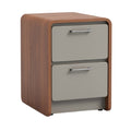 "Modern Wooden Nightstand with Two Drawers and Smooth Finish"